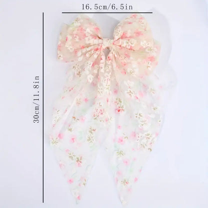 Transparent Clip Bow Large