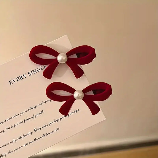 Mini Bow Velvet Hair Clip