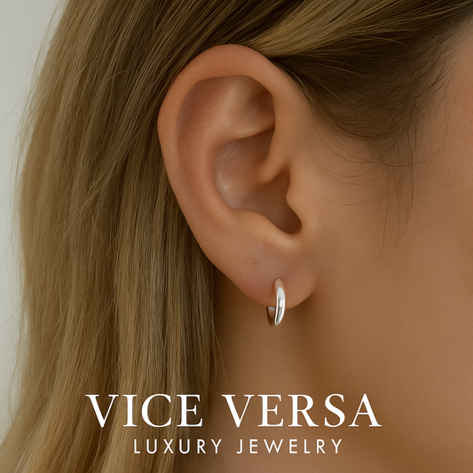 SILVER PLATED EARRINGS - Huggies Round