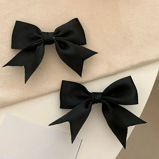 2 Pairs Mini Satin Ribbon Bow Hair Clip