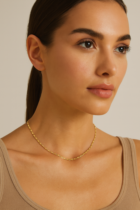 Valentino Chain Necklace Real Gold Filled 18K