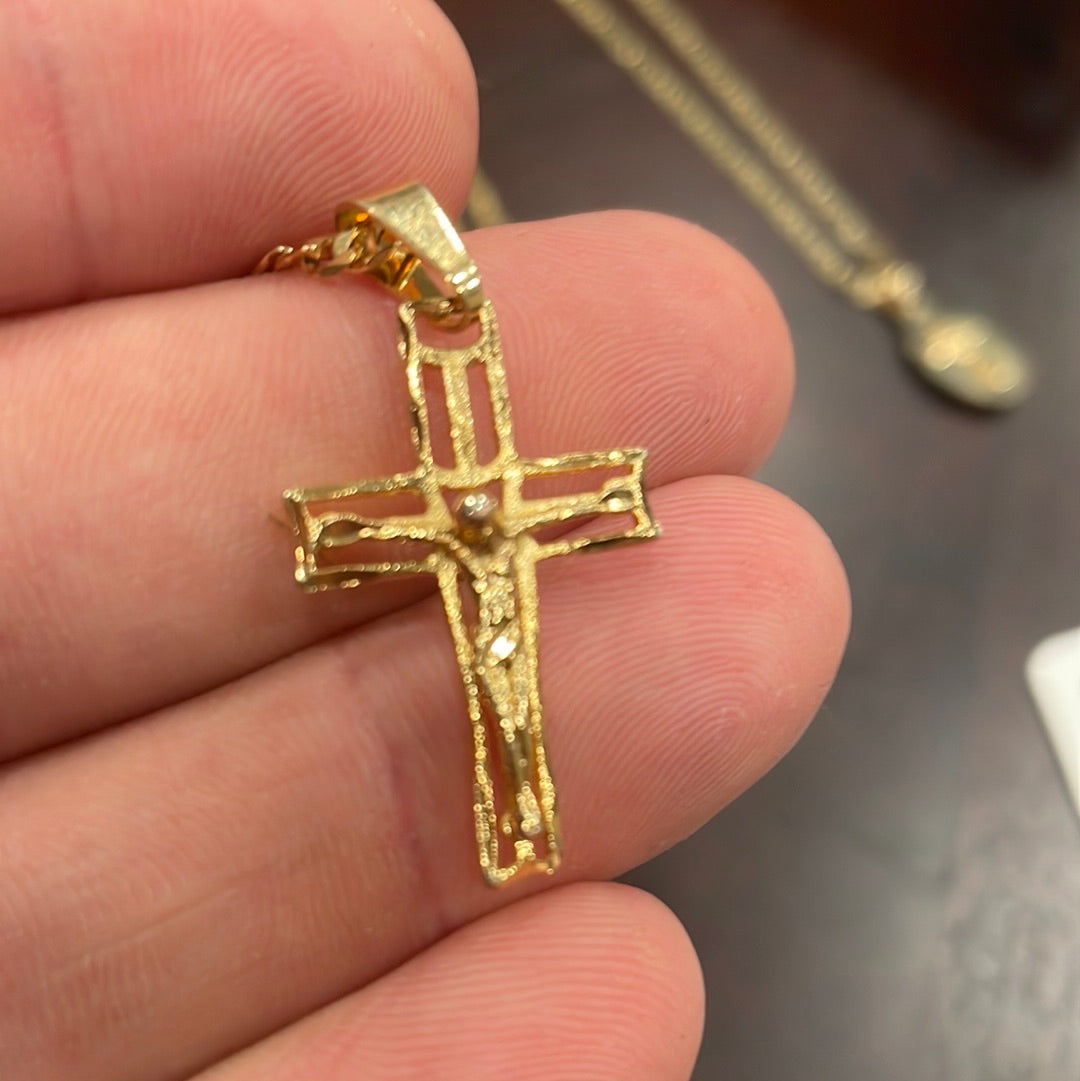 Gold Filled Crucifix Flat Hollow