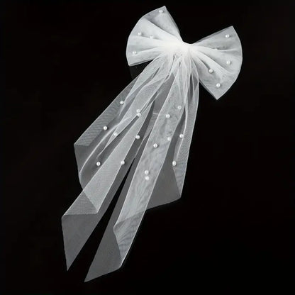 Transparent Clip Bow Large