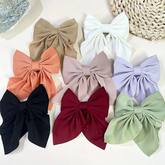 Satin & Texture Hair Bow Clip