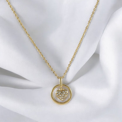 Heart in Circle Gold Plated 24K