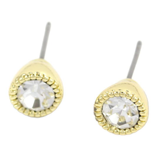 Design Stud Earrings Gold plated & Zircon 24K