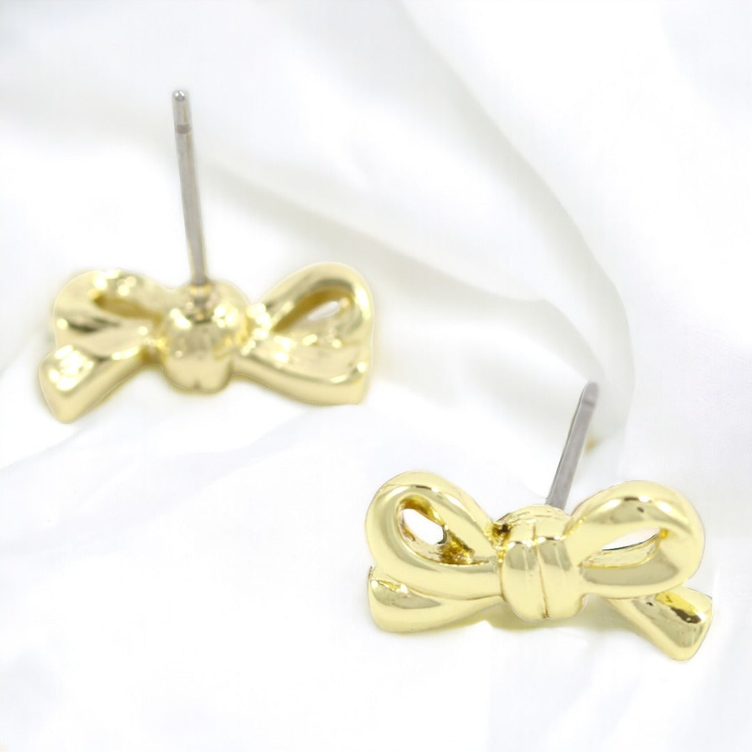 Ribbon Earrings Real Gold Plated 24K