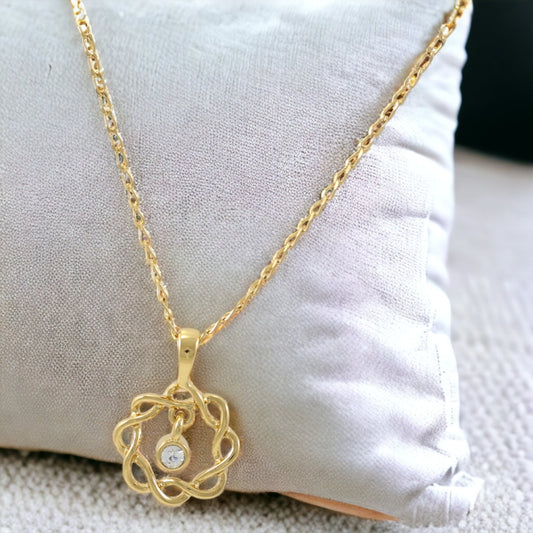 Flower Necklace Real Gold Plated