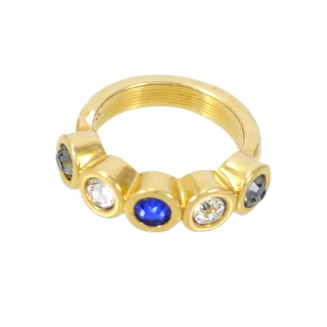 Colorful ring zircons Real Gold Plated 24K