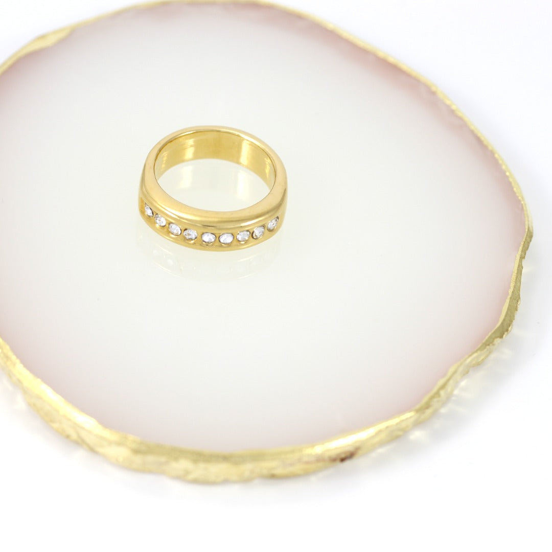 Gold Plated 24K Ring with Zircons