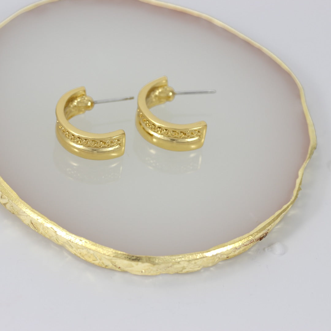 GOLD PLATED 24k HOOPS WITH DESIGN