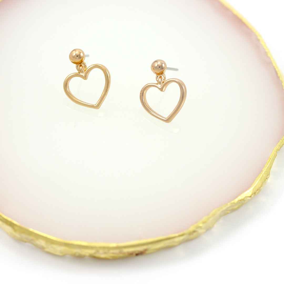 Heart Earrings Rose Gold Plated