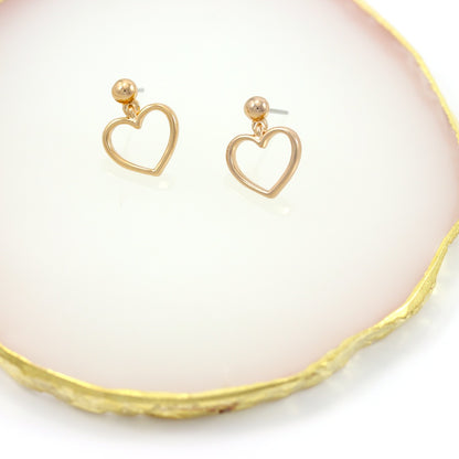 Heart Earrings Rose Gold Plated