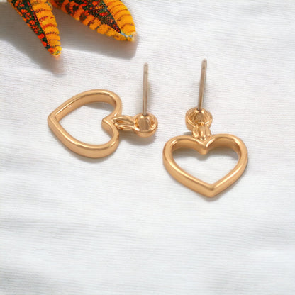 Heart Earrings Rose Gold Plated