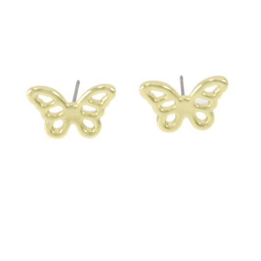 Butterfly Stud Earrings Gold Plated 24K