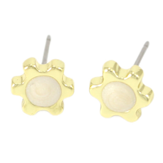 White Sunflower Stud Earrings