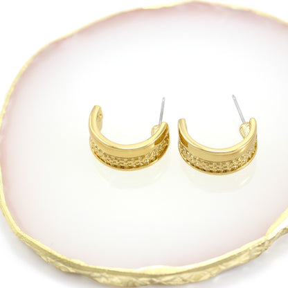 GOLD PLATED 24k HOOPS WITH DESIGN