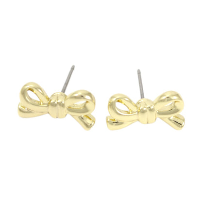 Ribbon Earrings Real Gold Plated 24K