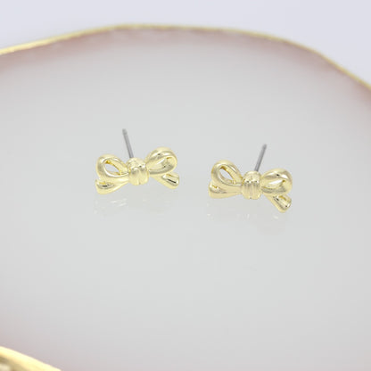 Ribbon Earrings Real Gold Plated 24K