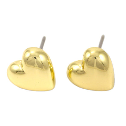 GOLD PLATED 24K STUD EARRINGS - HEARTS