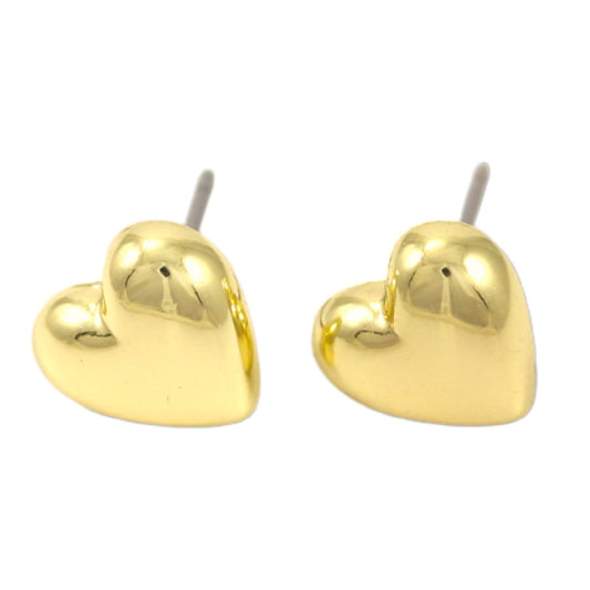 GOLD PLATED 24K STUD EARRINGS - HEARTS