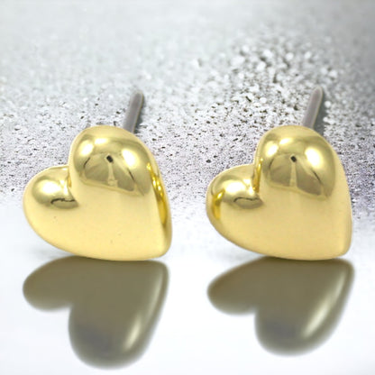 GOLD PLATED 24K STUD EARRINGS - HEARTS