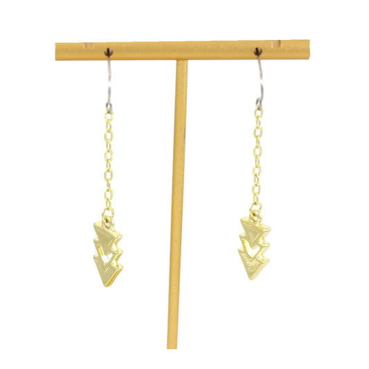 Dangle Pine Trees Real Gold plated 24k Earrings