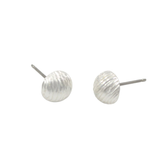 Circle Stud Silver Plated Earrings