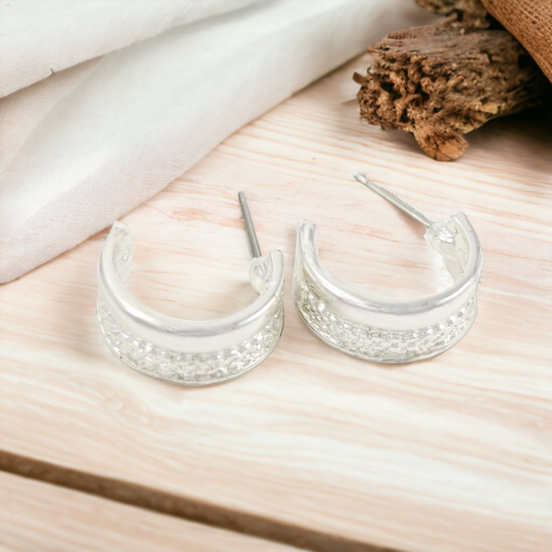 SILVER PLATED EARRINGS - HOOPS