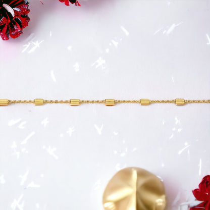 Elegant Link Bar Women's Bracelet 24K Gold Plated