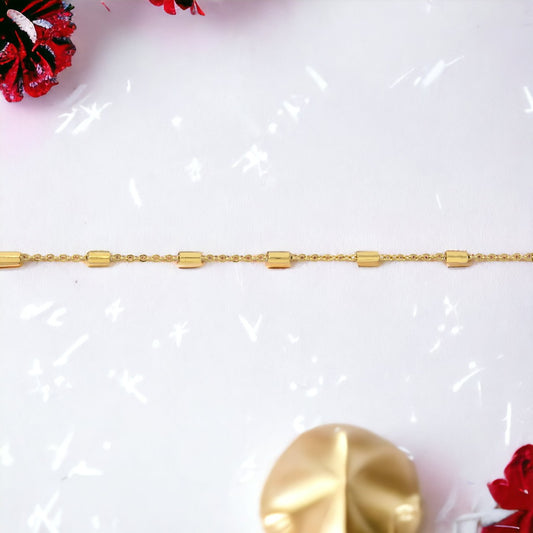 Elegant Link Bar Women's Bracelet 24K Gold Plated