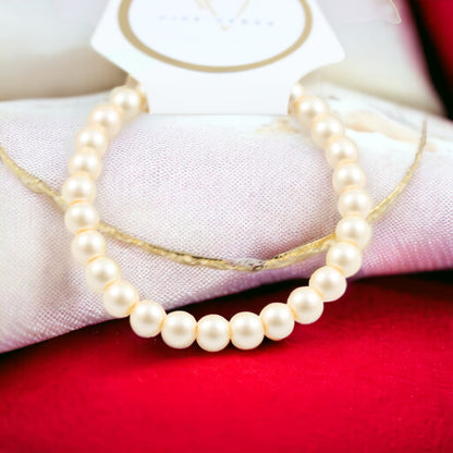 Salmon Pearl Stretch Bracelet