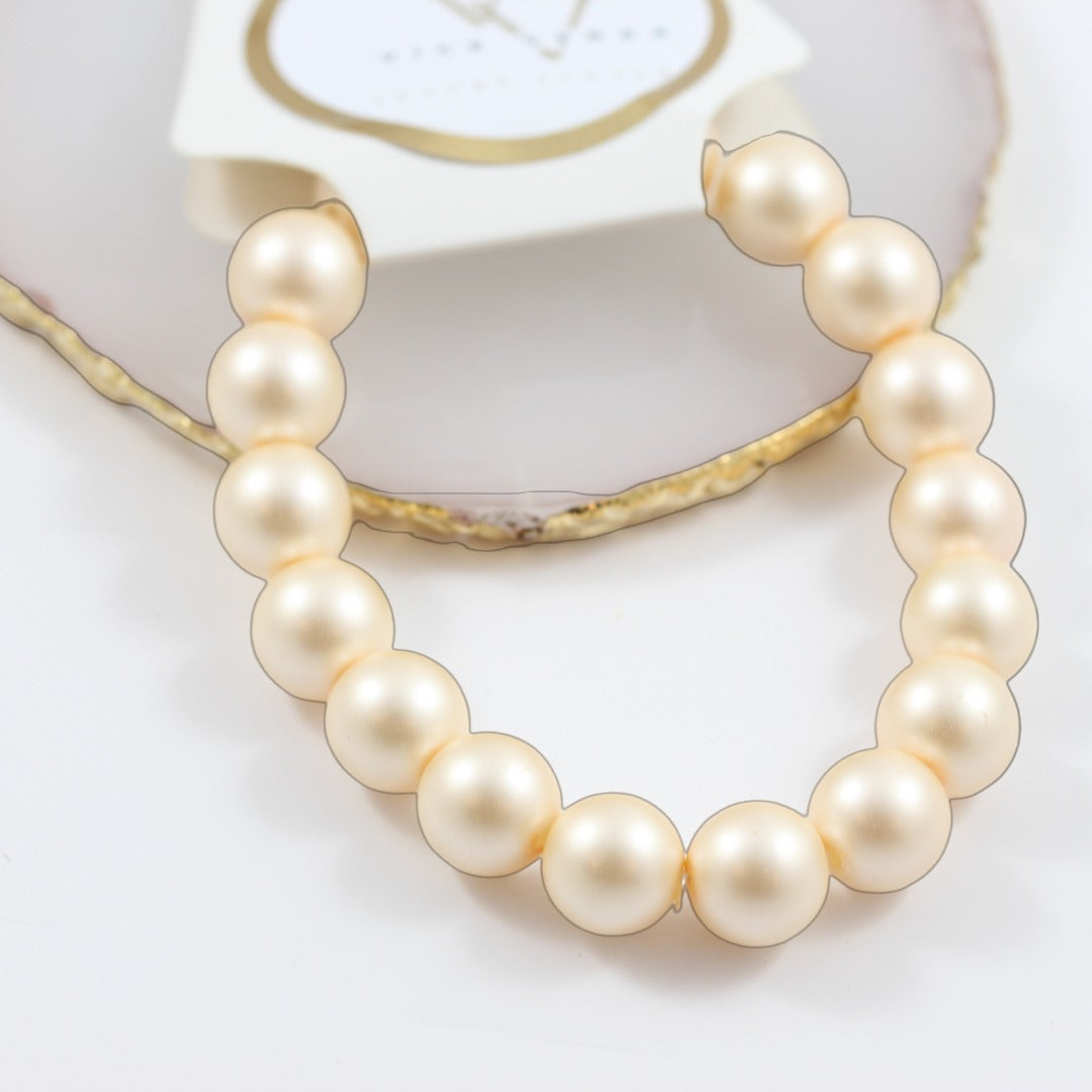 Salmon Pearl Stretch Bracelet