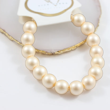 Salmon Pearl Stretch Bracelet