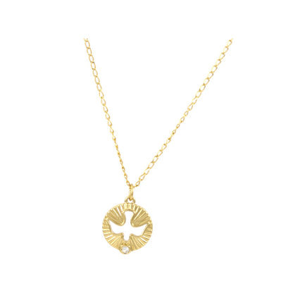 Holy Spirit Necklace Gold Plated 24K