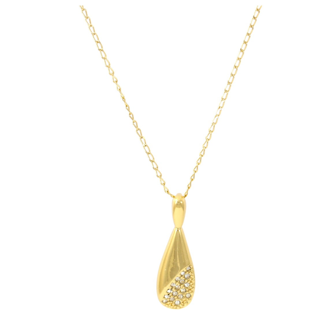 Drop Zircons Necklace Real Gold Plated