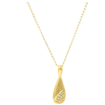 Drop Zircons Necklace Real Gold Plated