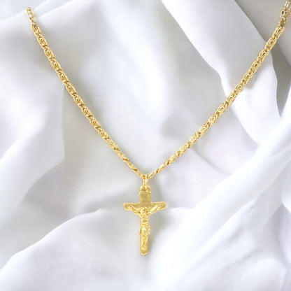 Crucifix Designed Chain Necklace Real Gold Plated 24K