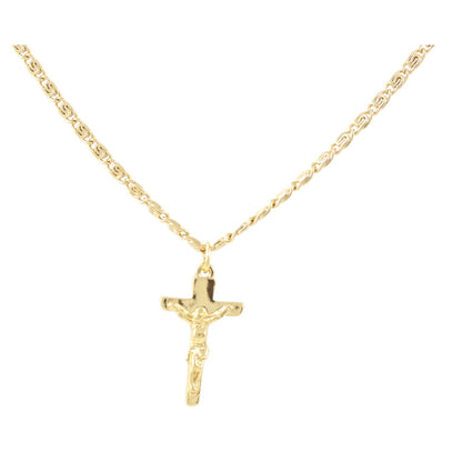 Men's Crucifix Necklace Gold Plated 24K