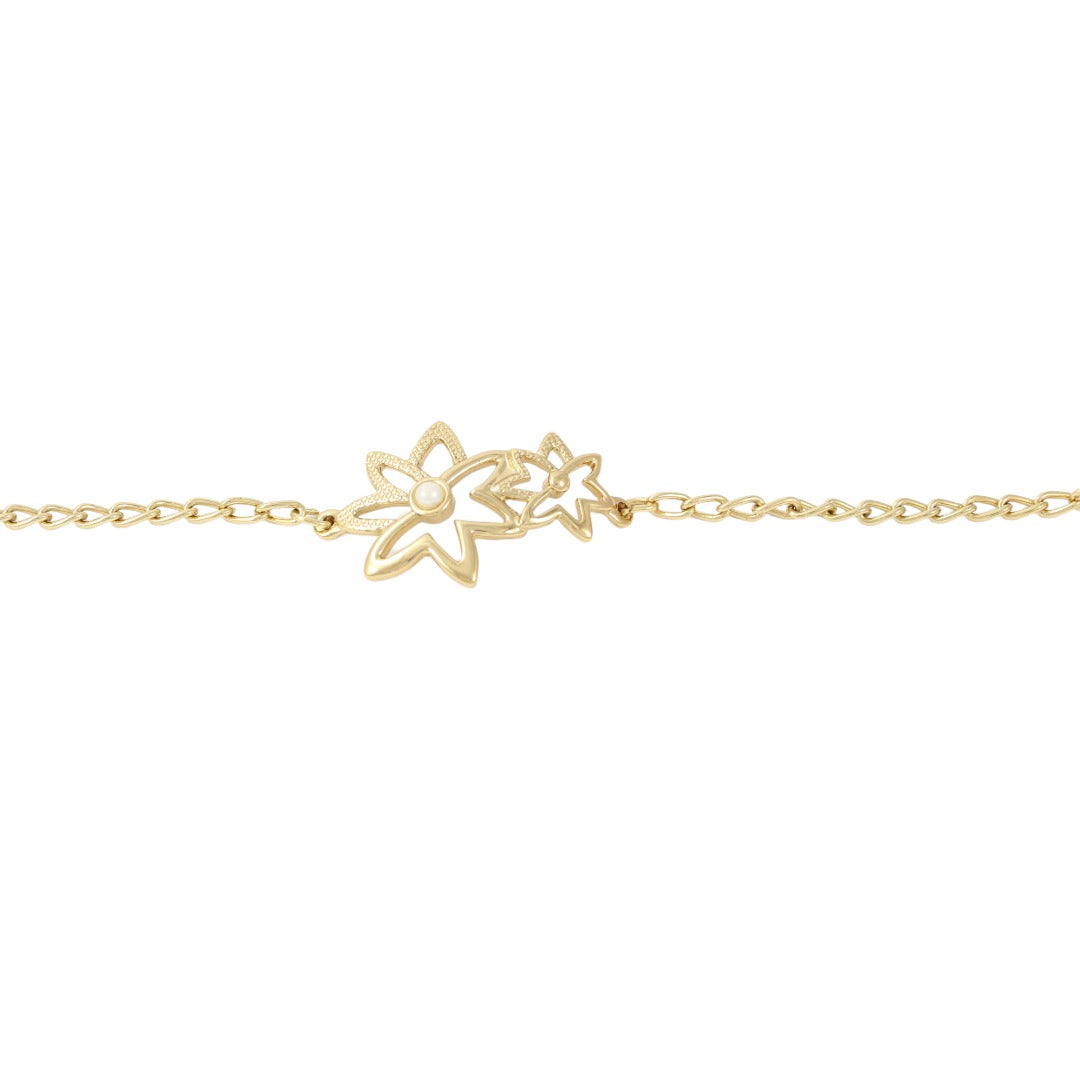 Flower Women's Bracelet Real Gold Plated 24K