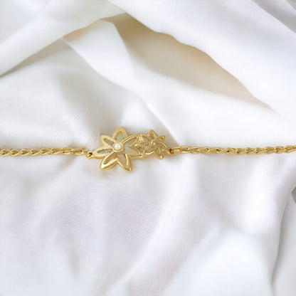 Flower Women's Bracelet Real Gold Plated 24K