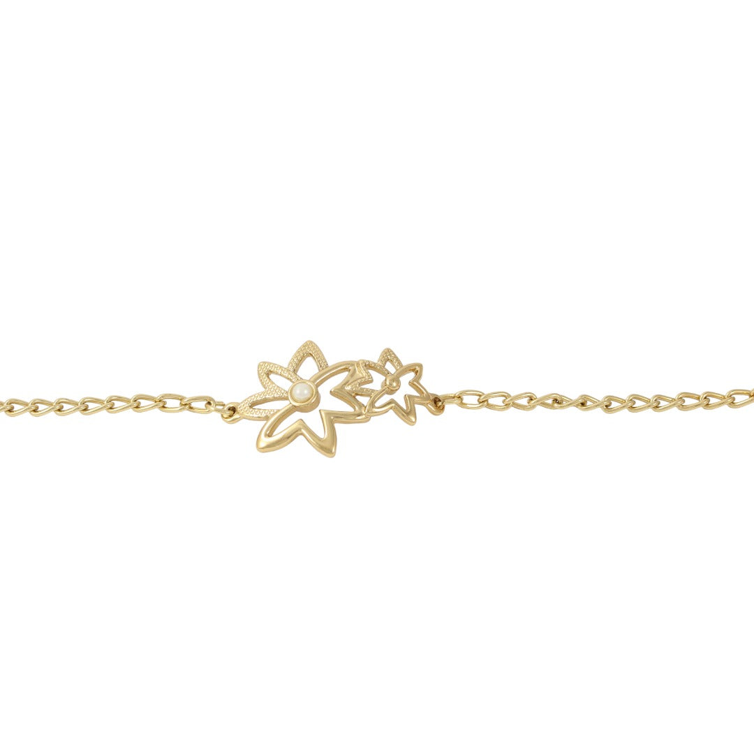 Flower Women's Bracelet Real Gold Plated 24K