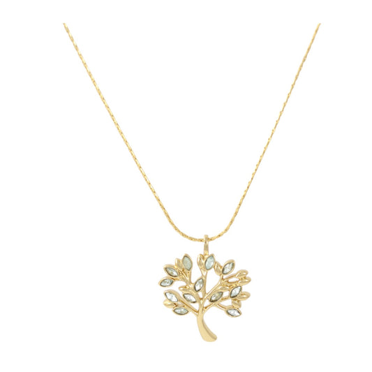 Circle Tree of the Life Necklace Gold Plated 24K