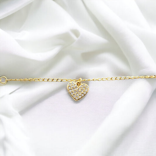 Heart Bracelet Gold Plated 24K Handmade