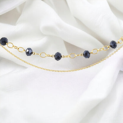 Blue stones & Zircon Bracelet Real Gold Plated 24K