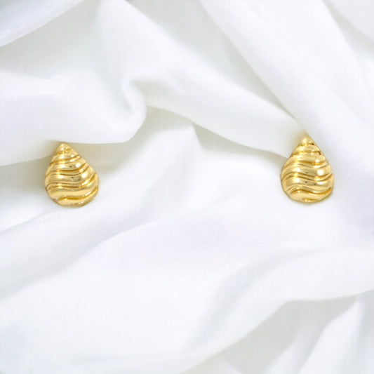 Beehive Gold Plated 24K Stud Earrings