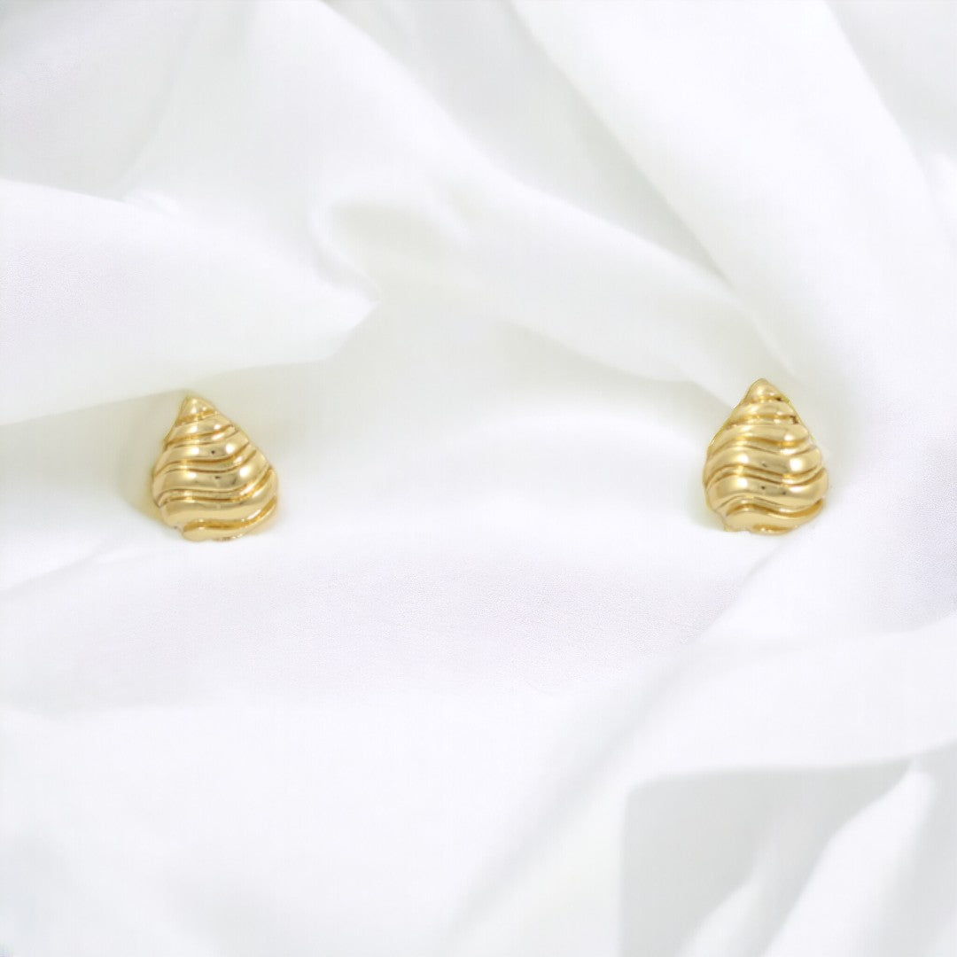 Beehive Gold Plated 24K Stud Earrings