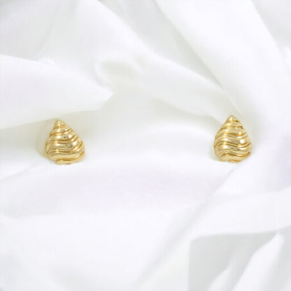 Beehive Gold Plated 24K Stud Earrings