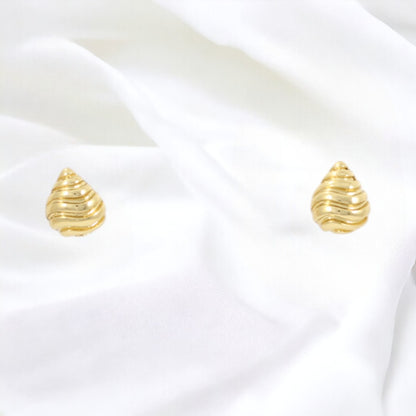 Beehive Gold Plated 24K Stud Earrings