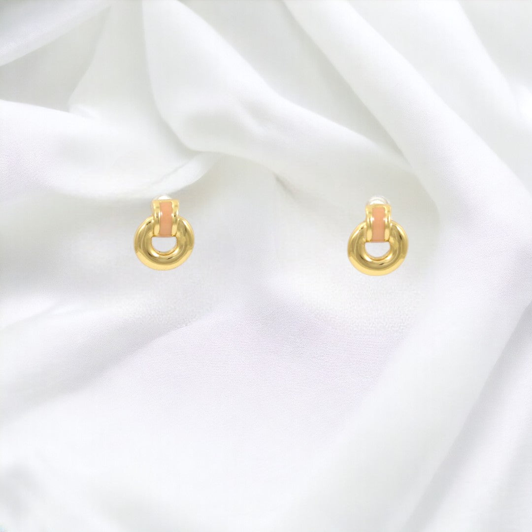 Pink Drop Real Gold Plated 24K Earrings